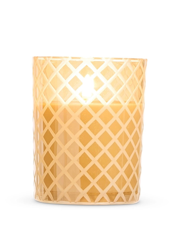 Gold Glass Etched Candle