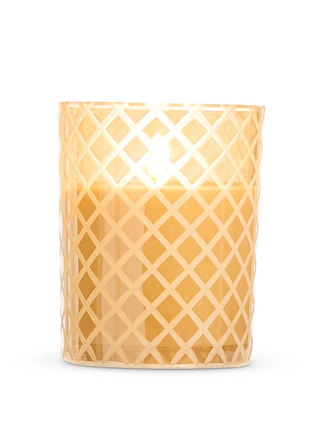 Gold Glass Etched Candle