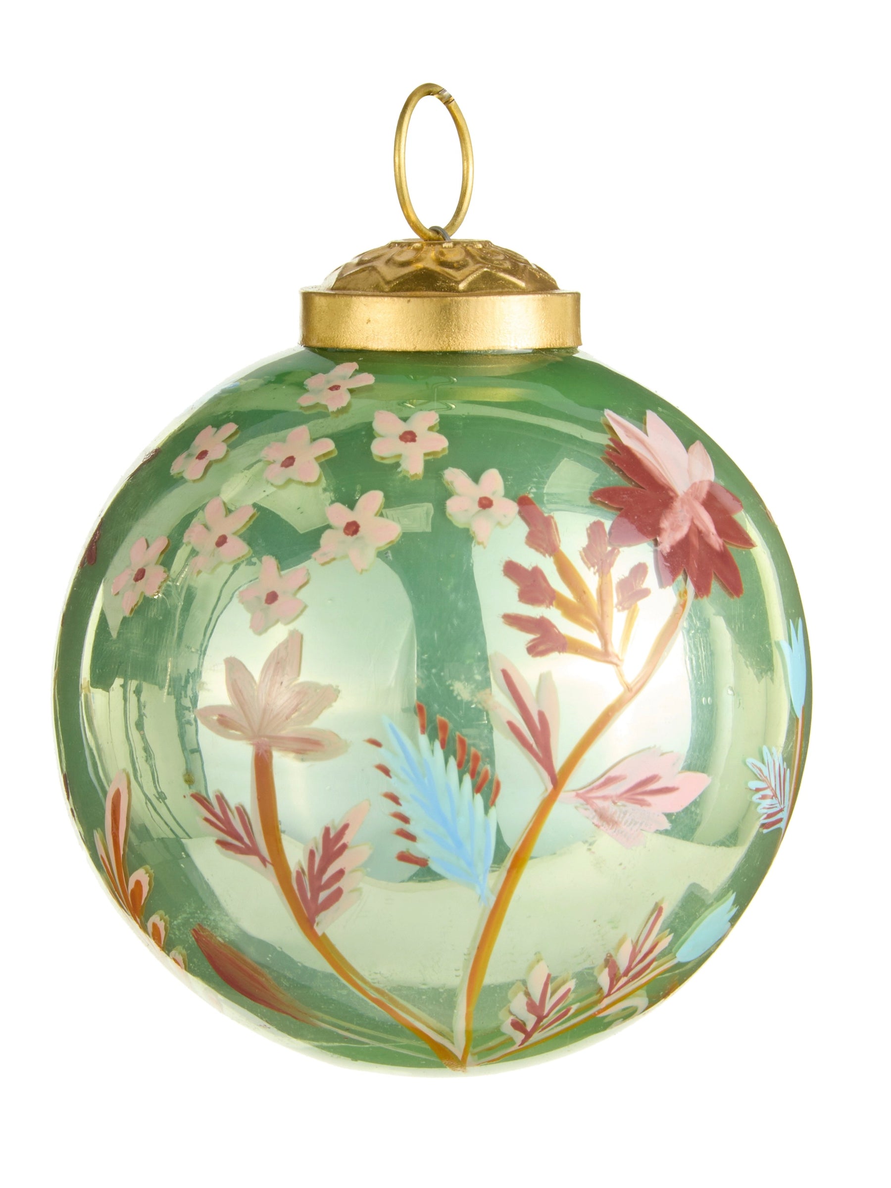 Green Floral Ball Ornament