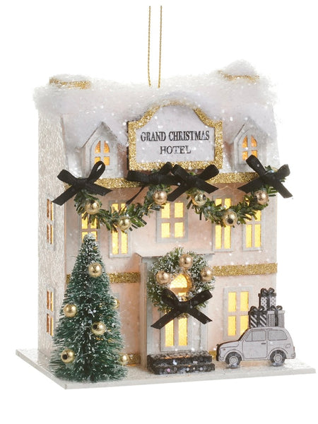 Lighted Christmas Hotel Ornament
