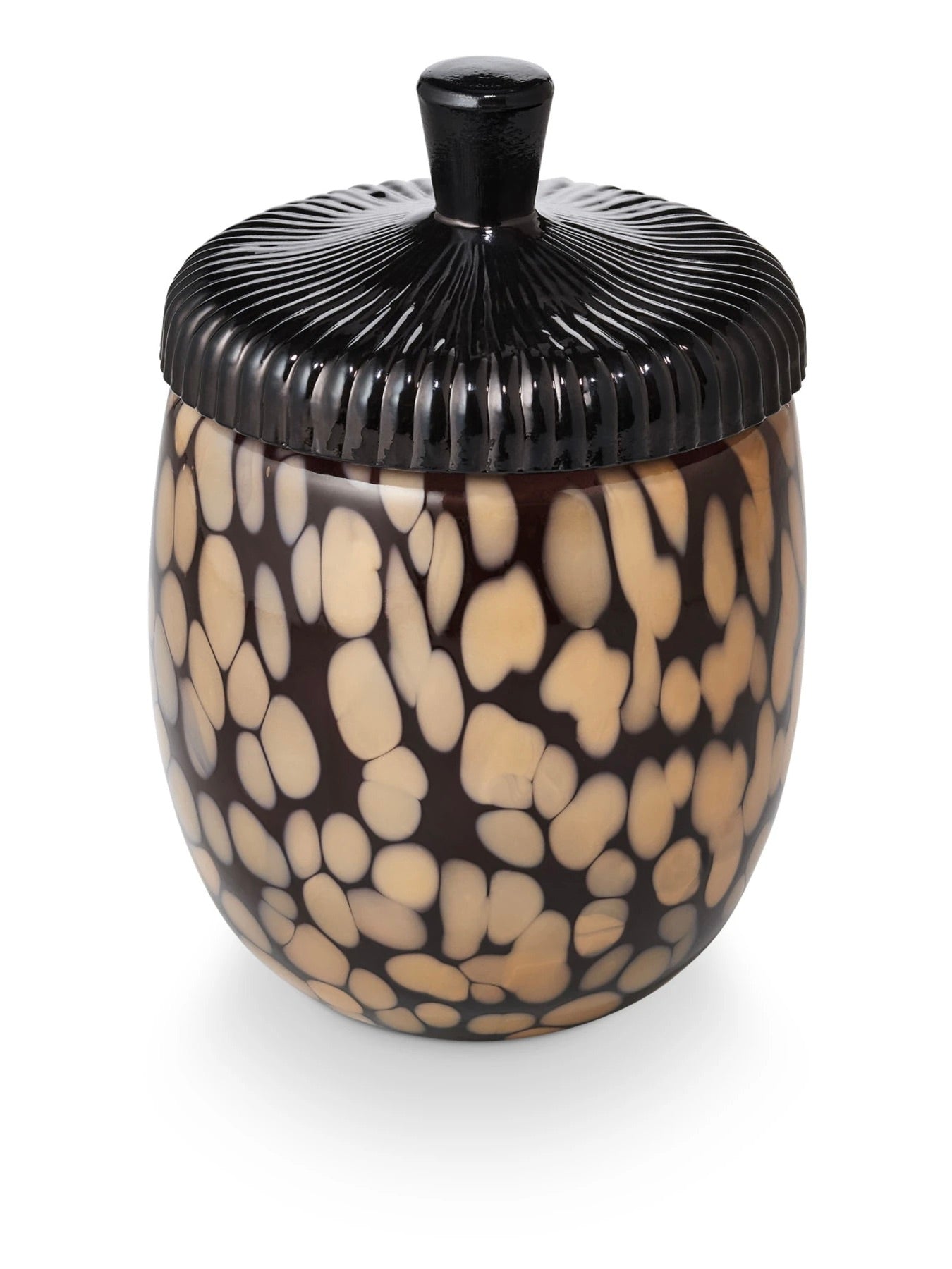 Midnight Pumpkin Glass Acorn Candle