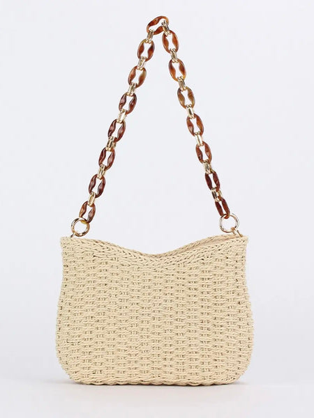 Chain Raffia Bag
