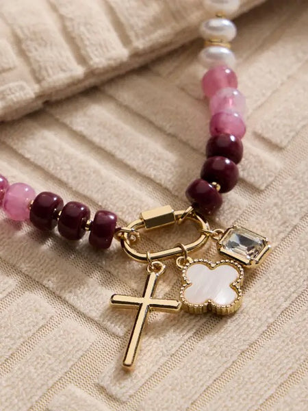 Glass Bead Charm Necklace