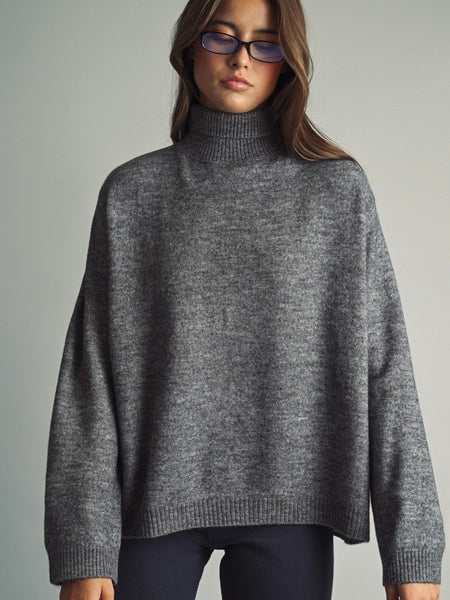 Two-Sided Turtleneck Sweater