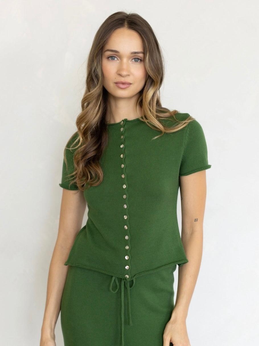 Scallop Edge Knit Top