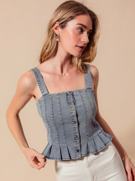 Katie Pintucked Crop Top