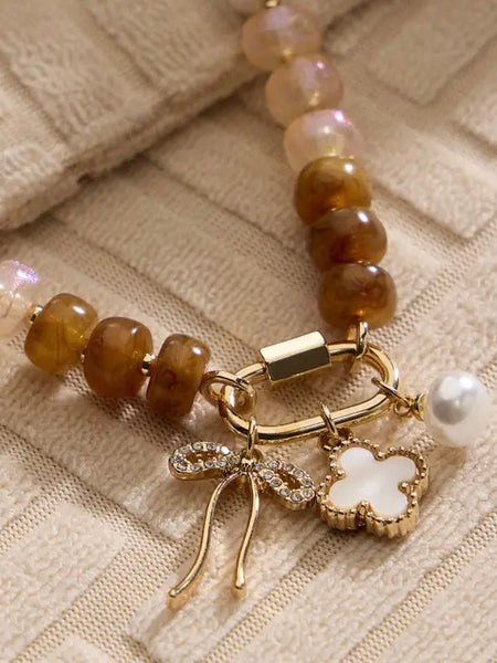 Glass Bead Charm Necklace