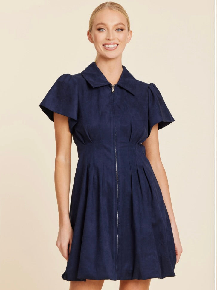 Faux Suede Bubble Dress