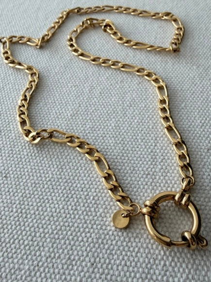 Spring Ring Clasp Figaro Necklace