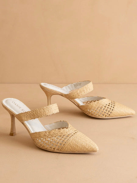 Gemma Raffia Kitten Heel