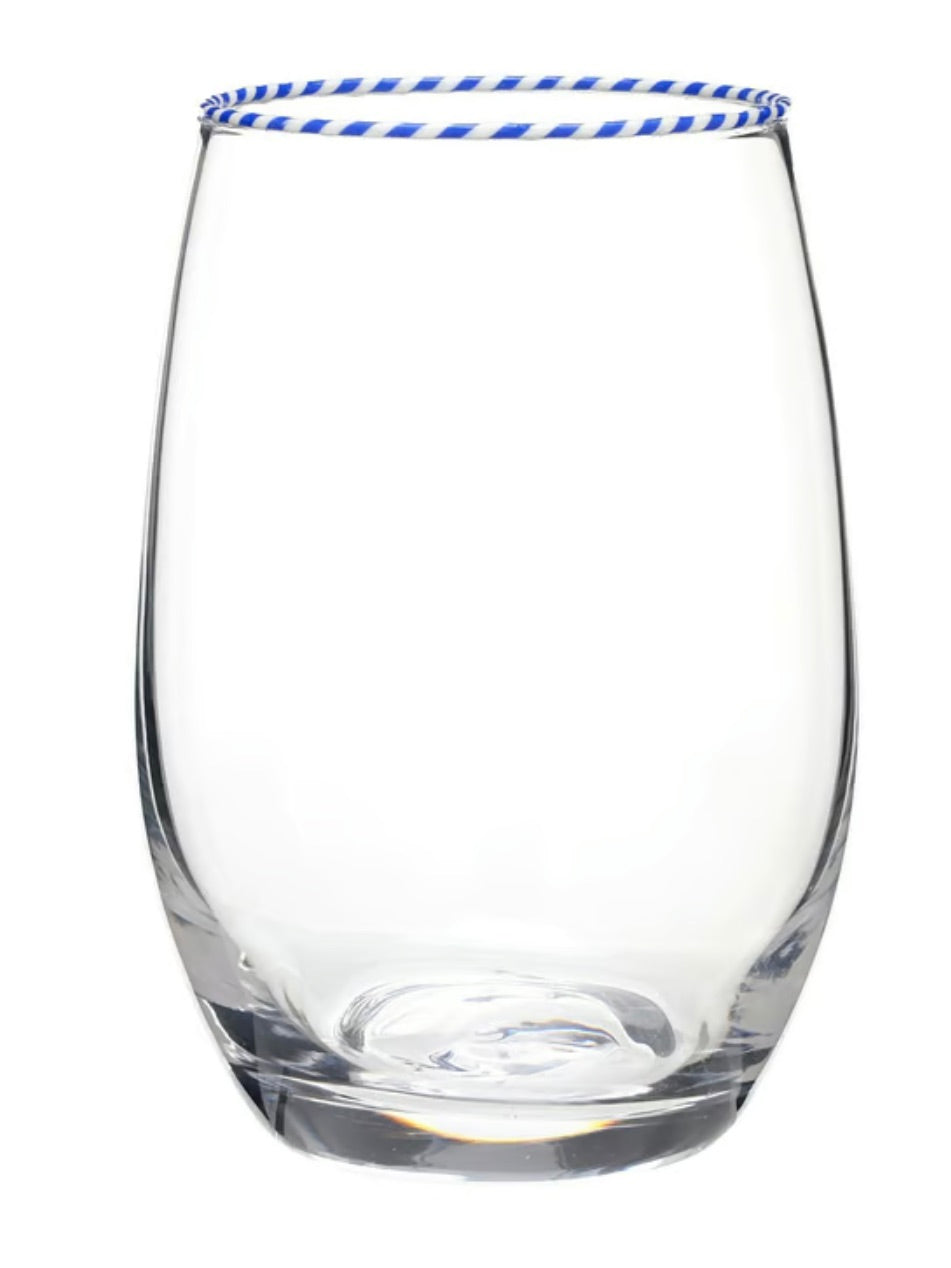 Peppermint Twist Stemless Wine Glass