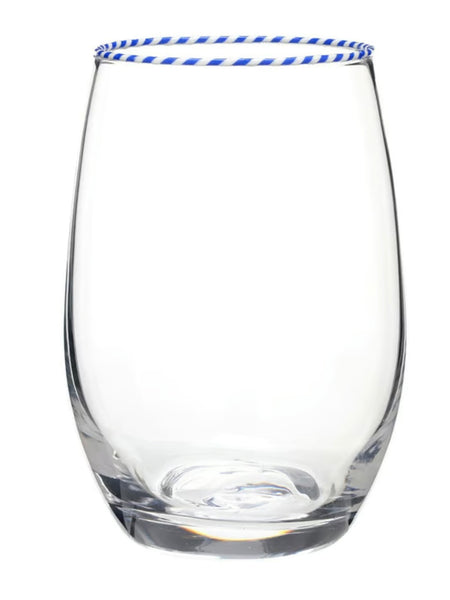 Peppermint Twist Stemless Wine Glass
