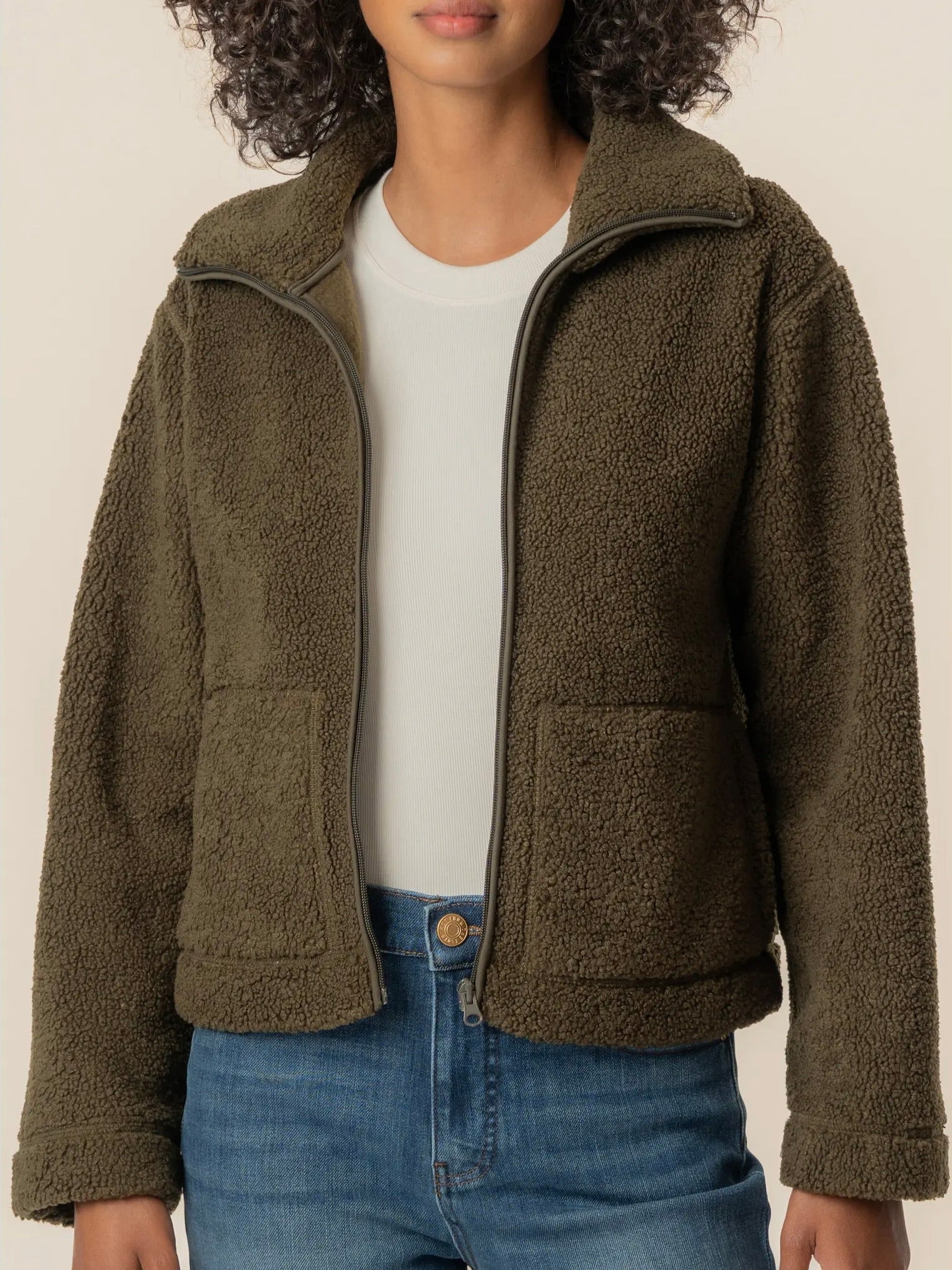 Kut from the Kloth Dena Faux Shearling Zip Up Jacket
