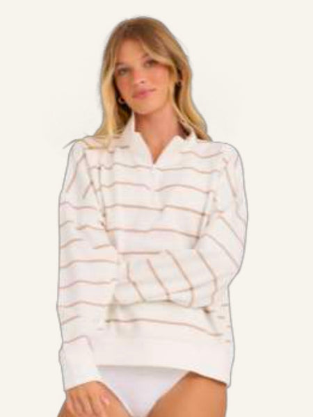 Stripe Cloud Quarter Zip