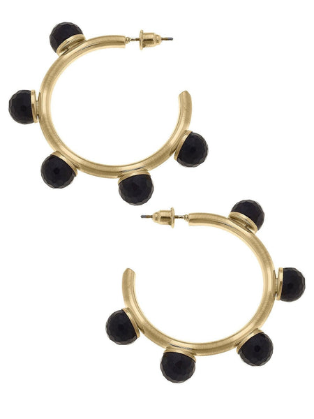 Allison Resin Beaded Hoop Earrings