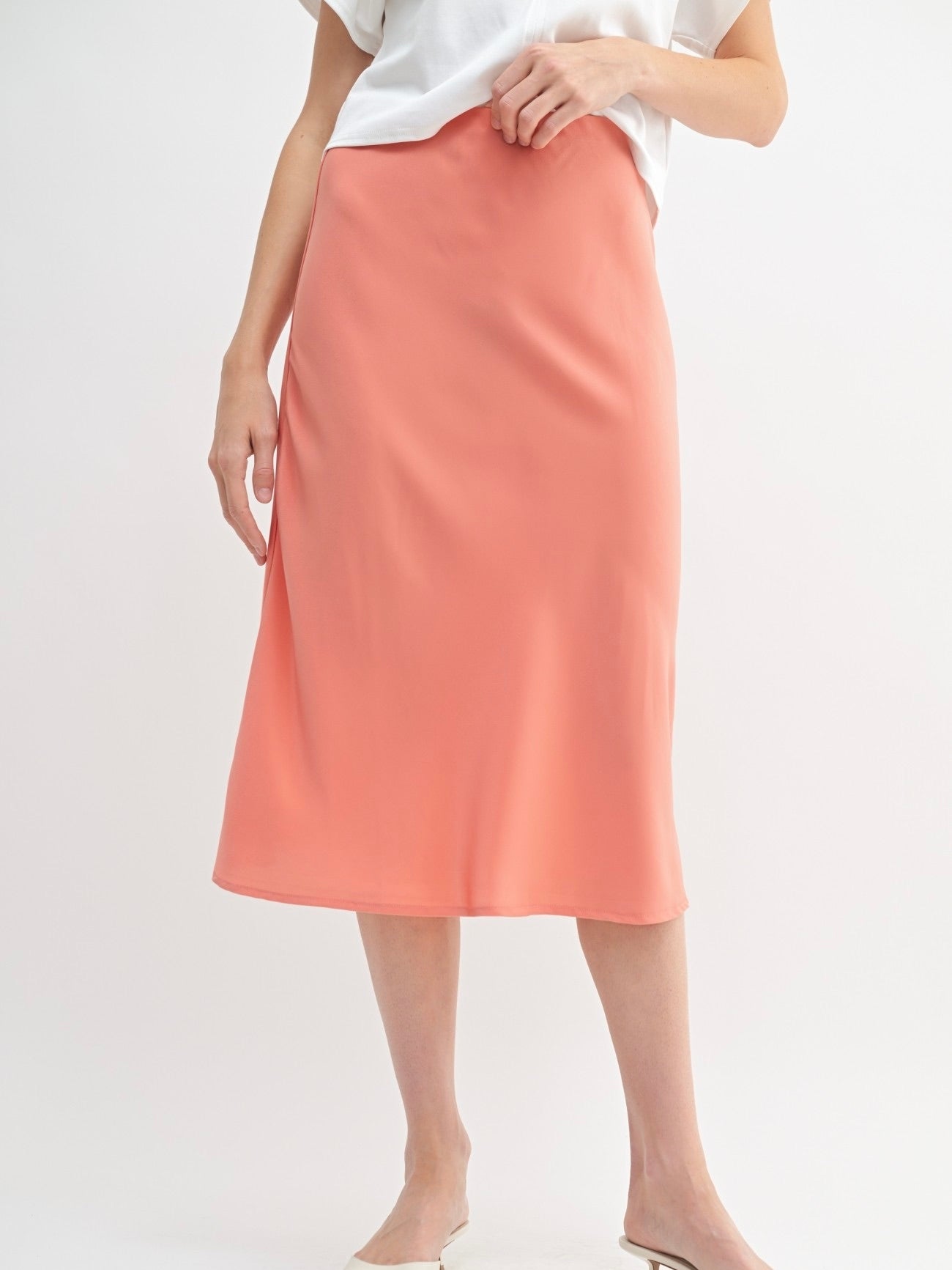 Satin Column Skirt