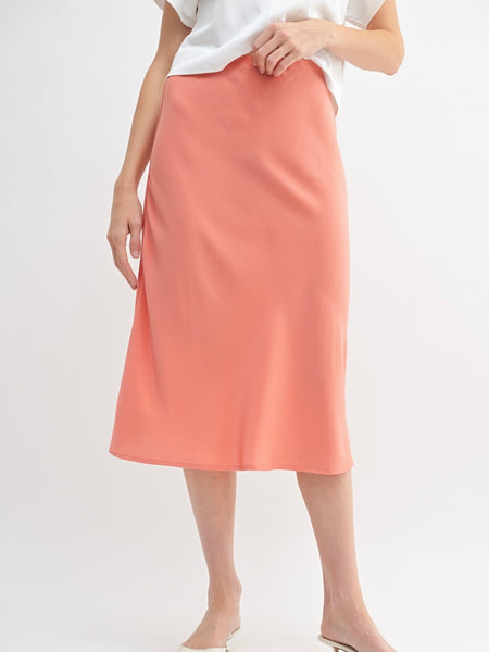 Satin Column Skirt