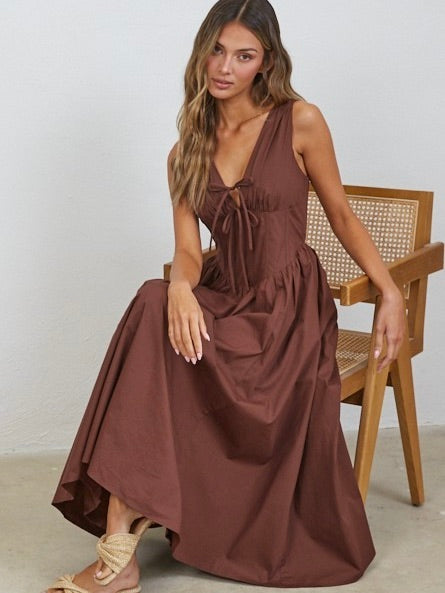 Rene Corset Poplin Midi Dress