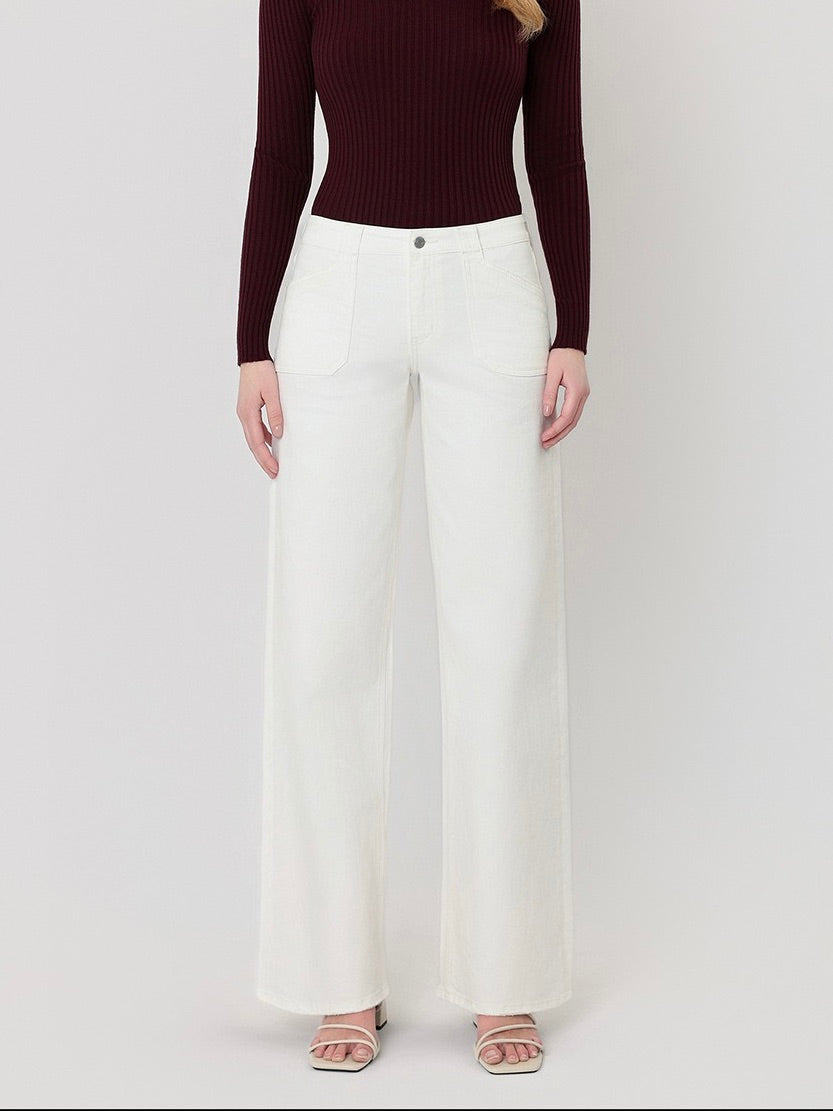 Flying Monkey : Mid Rise Front Patch Pocket Wide Leg