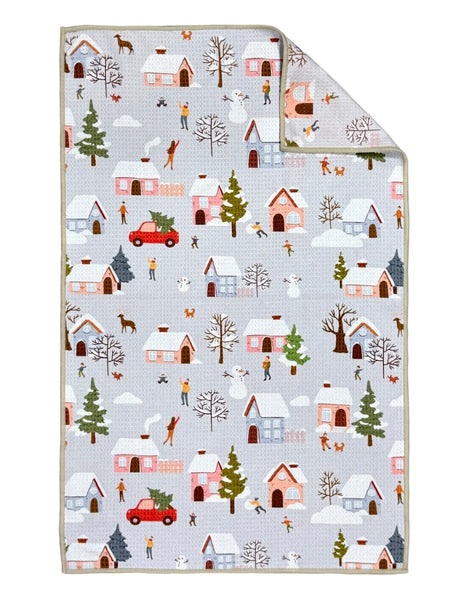 Winter Village Holiday Towel
