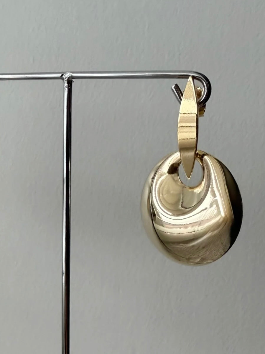 Puffy Dome Door Knocker Earrings