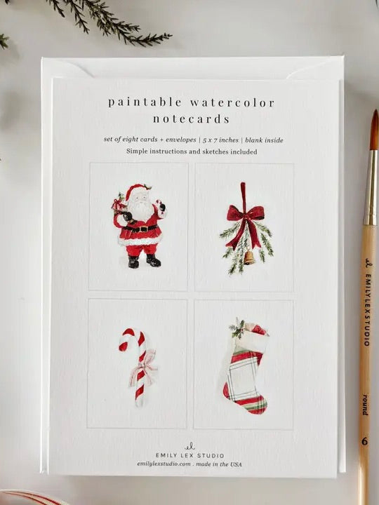 Emily Lex Holiday Paintable Notecards