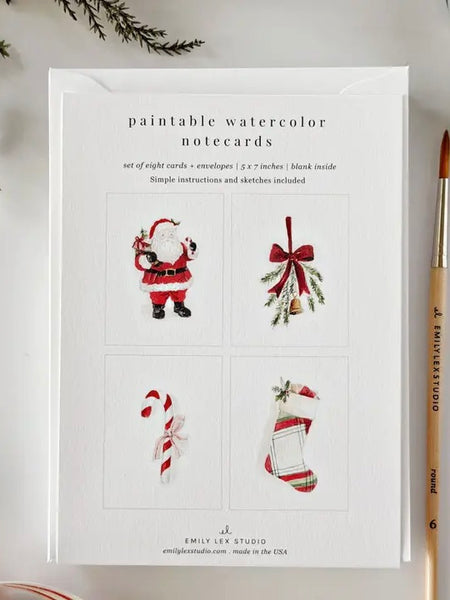 Emily Lex Holiday Paintable Notecards