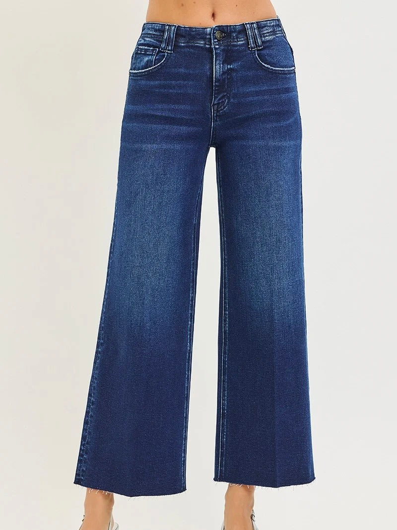 Risen High Rise Ankle Wide Leg Jeans