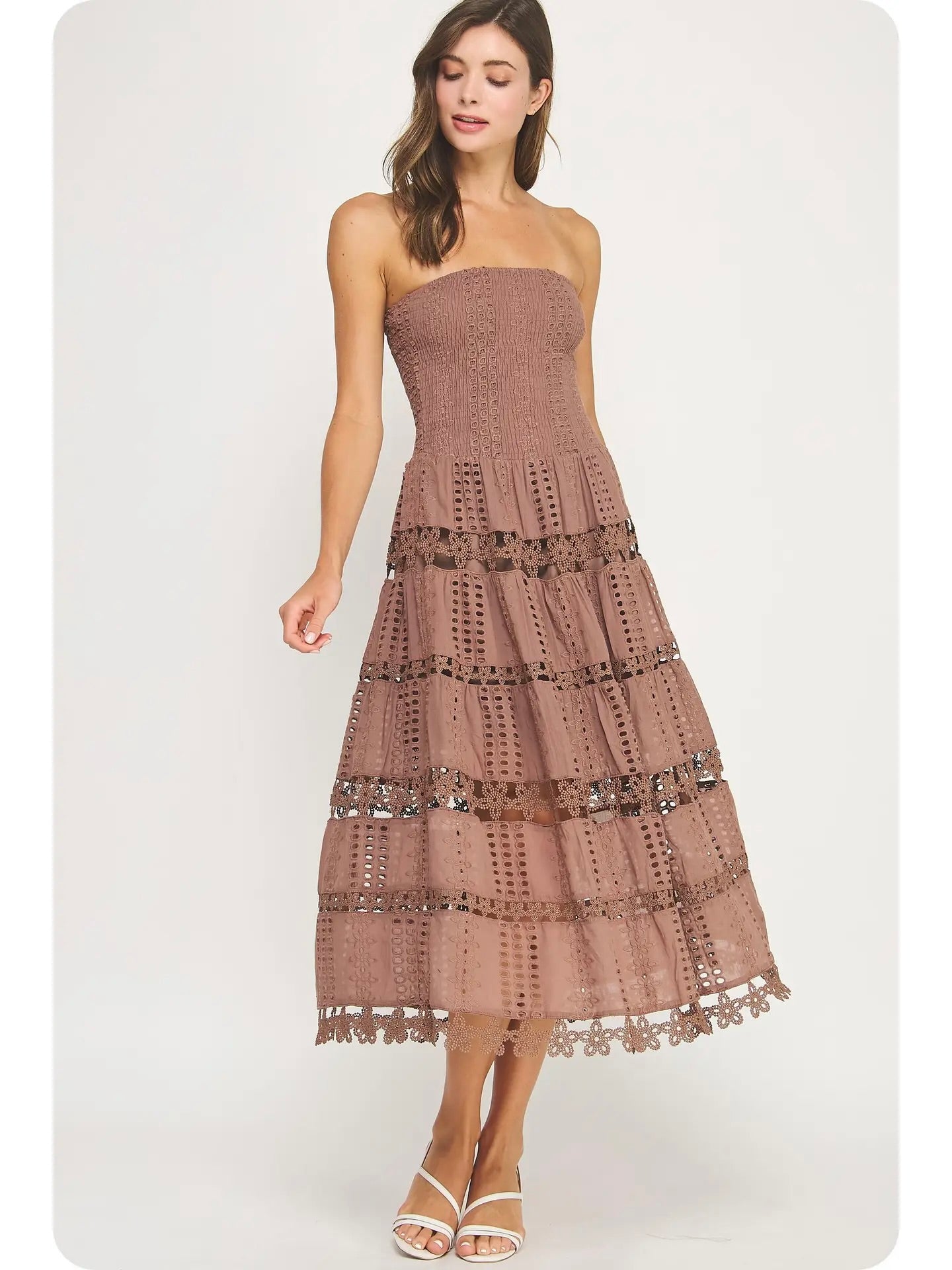 Eyelet Lace Tube Dress