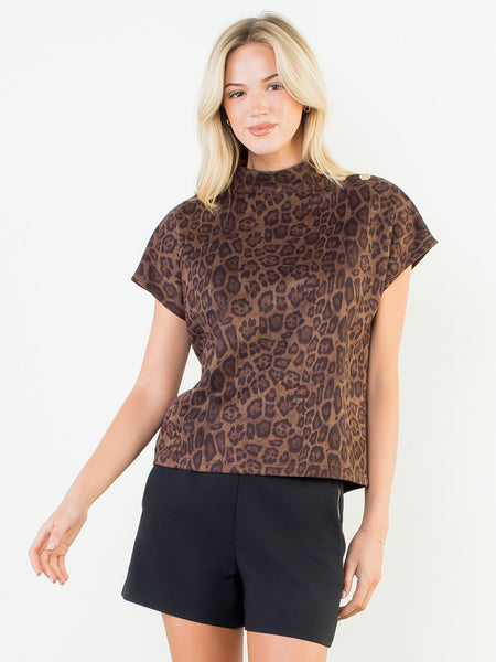 Sylvia Cheetah Print Top