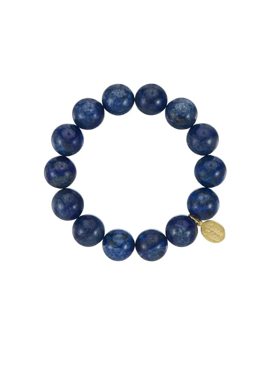 Susan Shaw 14mm Lapis Stretch Bracelet