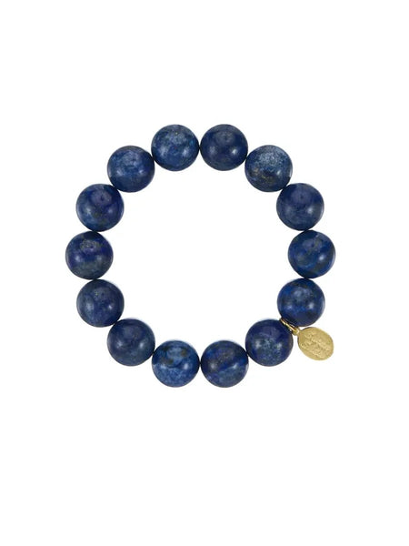 Susan Shaw 14mm Lapis Stretch Bracelet