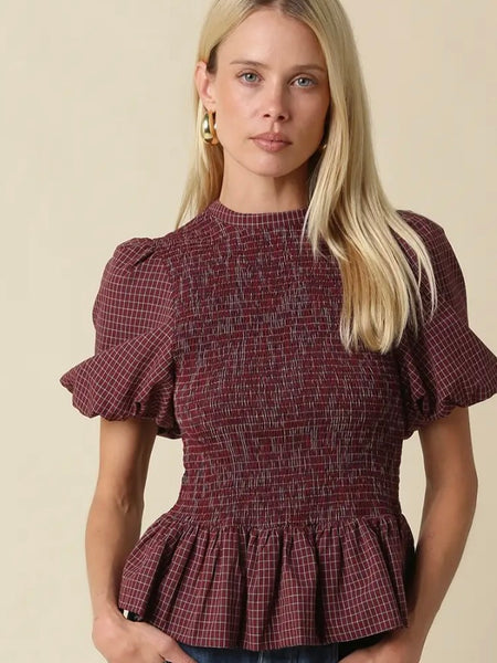 Maggie Plaid Top