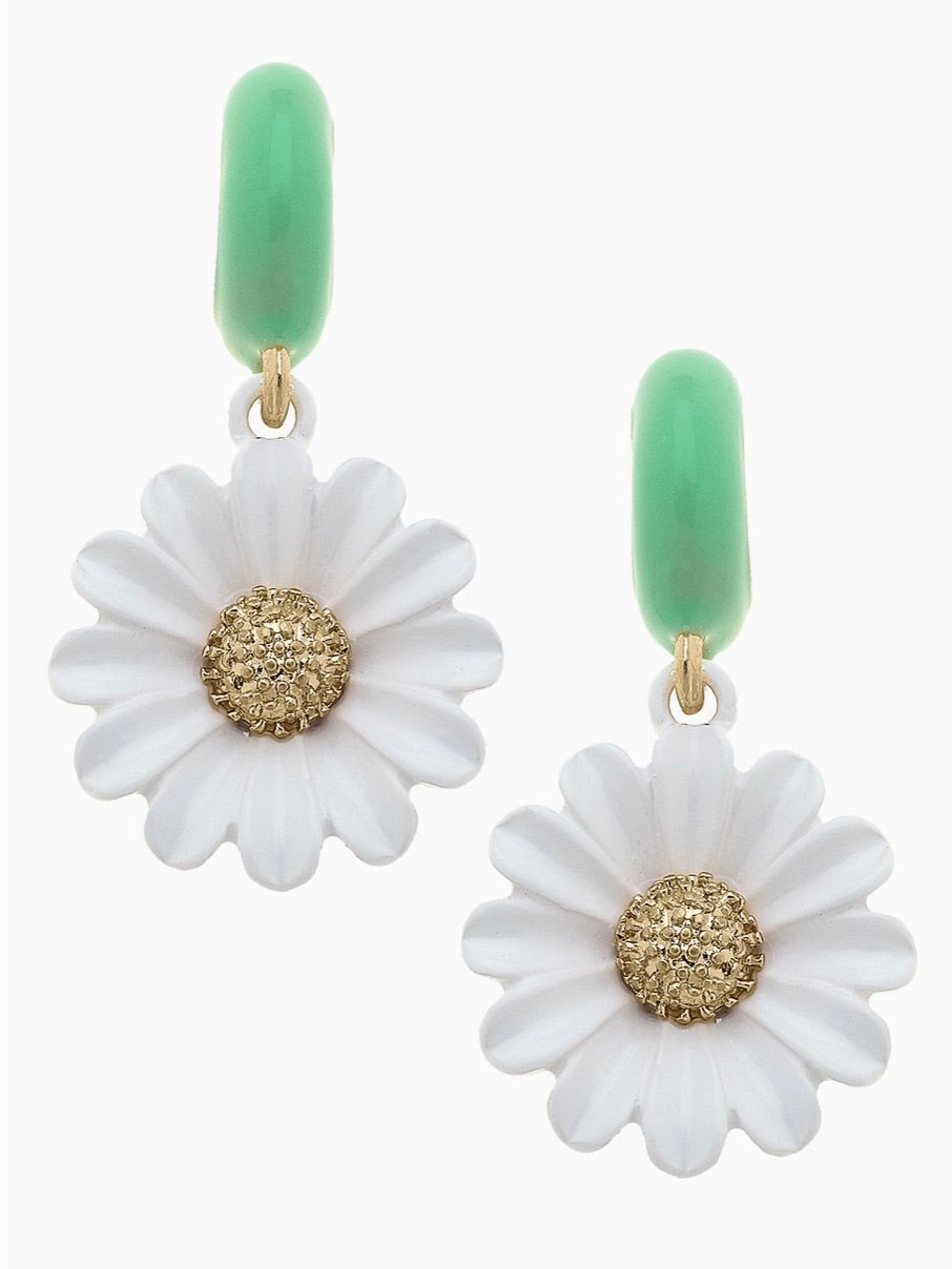 Gerber Daisy Huggie Hoops