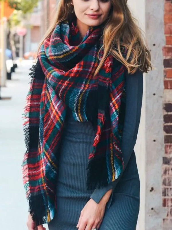 Flannel Plaid Blanket Scarf