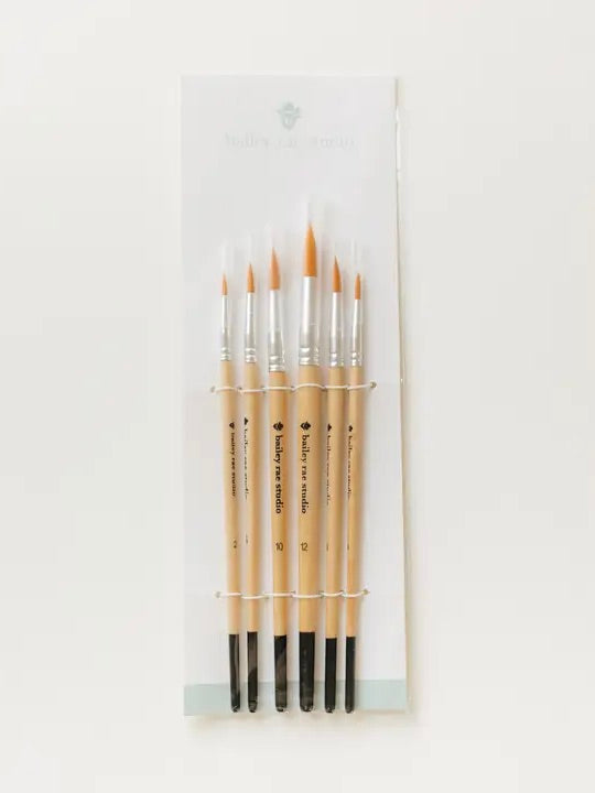 Round Tip Watercolor Brush Set - 6 Piece