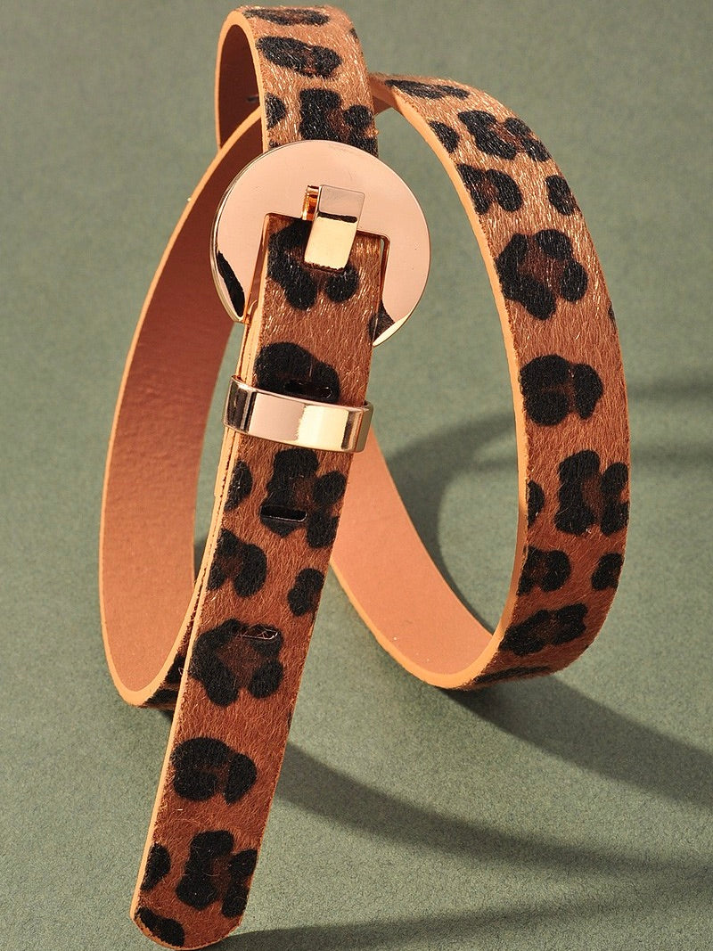 Flat Disk Leopard Belt