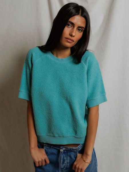 perfectwhitetee Kennedy Core Fleece Short Sleeve Top