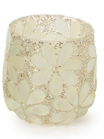 3" Floral Mosaic Tealight Holder