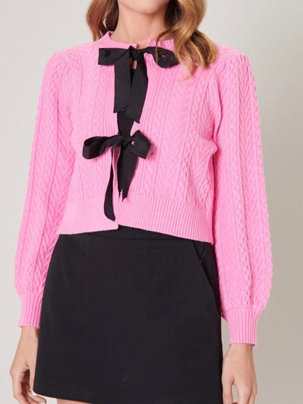 Pinky Promise Bow Cardigan