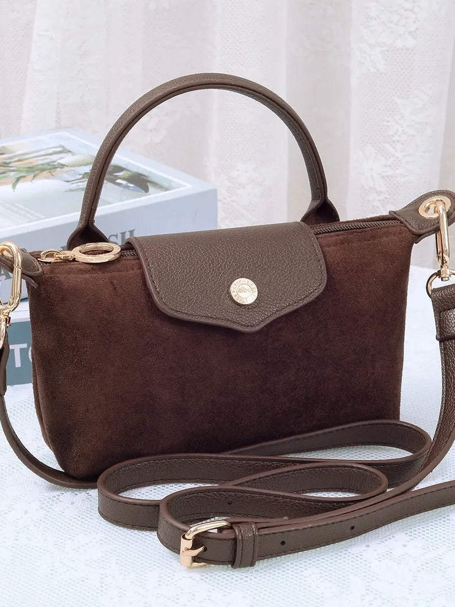Suede Le Pliage Nylon Crossbody