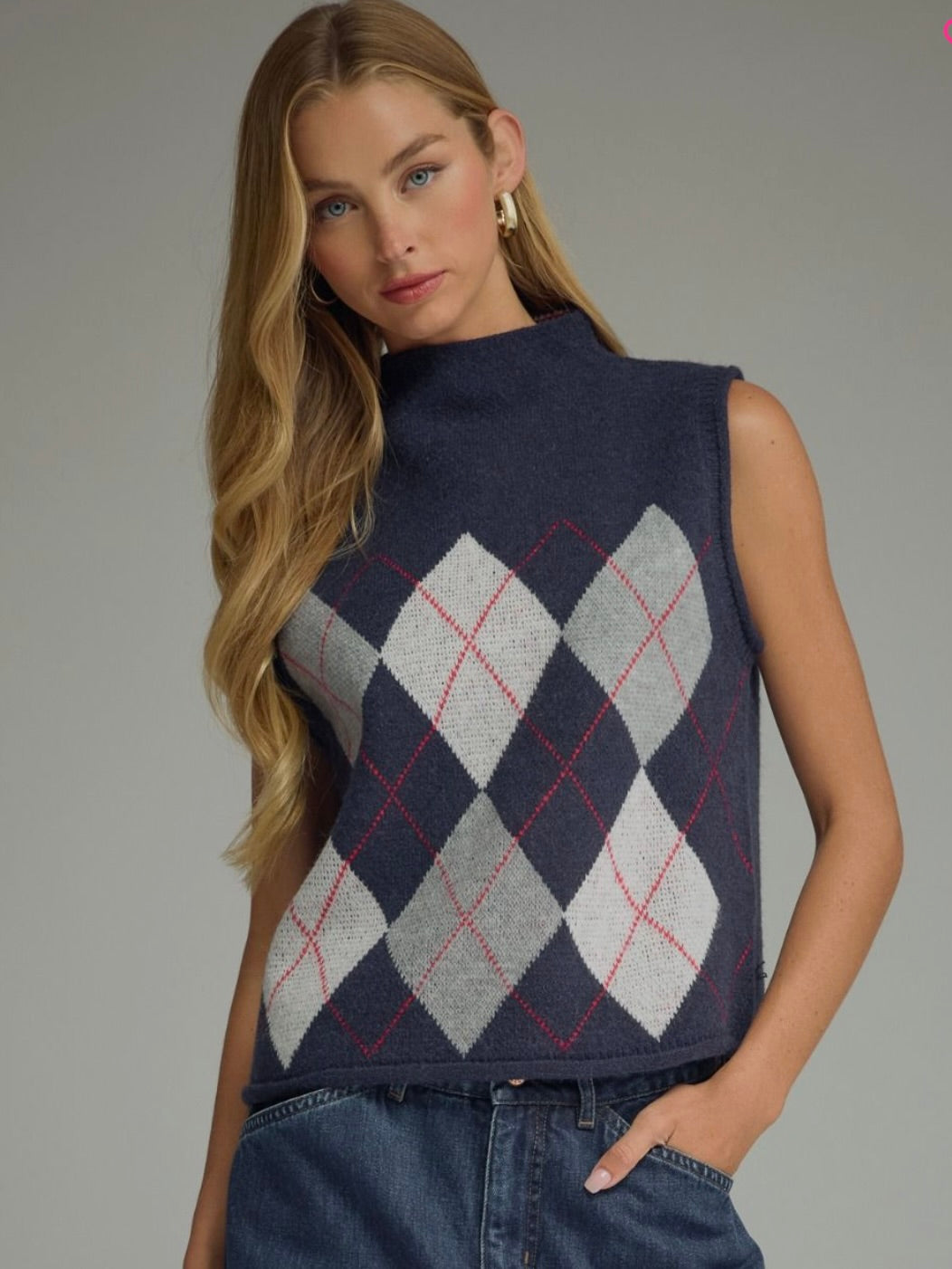 Anna Argyle Sweater Vest