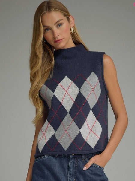 Anna Argyle Sweater Vest