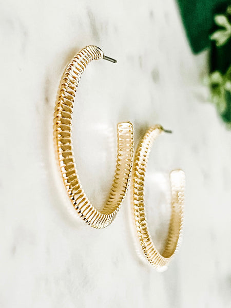 Ridged Hoop Earrings