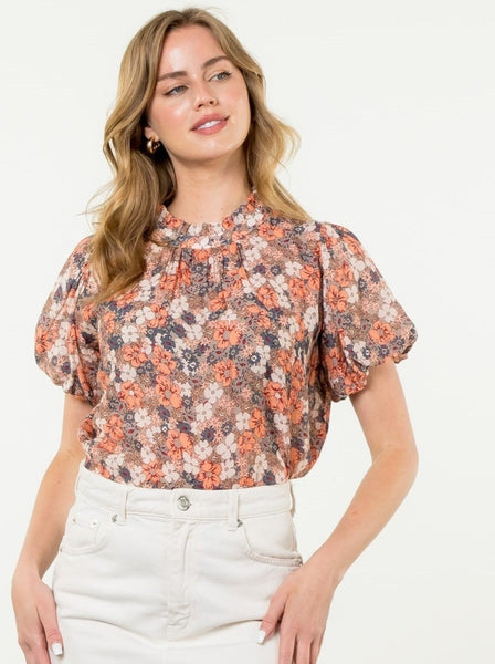 Puff Sleeve Floral Top