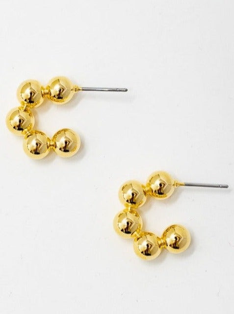 Gold Dotty Mini Hoops