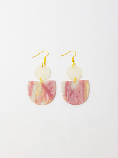 Pink Marble Earrings