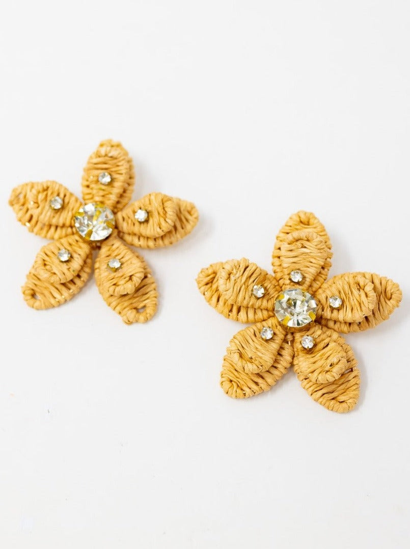 Rhode Raffia Flower Earring