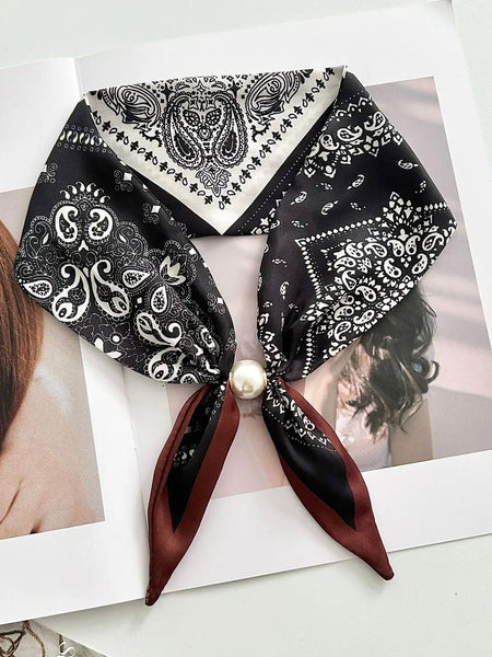 Floral Pearl Silk Scarf