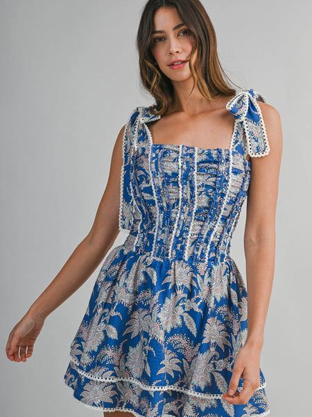 Paisley Print Mini Dress